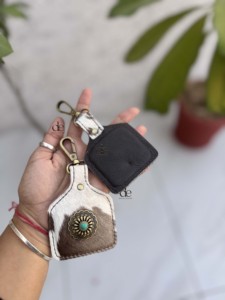 Latest Collection Cowhide Leather <b>Key</b> <b>Chain</b> Rectangular Shape Unique Design Western Conchos Turquoise Stone Decorated Unisex Use - Product Image 3