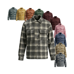 Camisa de Franela a Cuadros con Diseño Personalizado de Alta Calidad para Todas las Temporadas, con Botones y Bolsillos en el Pecho, Casual y Cómoda, de Manga Larga - Product Image 1