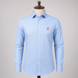 Camisa de Vestir de Manga Larga Premium para Hombre, Prenda Formal, Camisa de Vestir de Manga Larga para Hombre, Tela de Mezcla de Algodón, Cierre de Botones, Ajuste Cómodo - Product Image 1