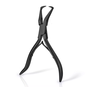 Nouvelles pinces professionnelles en acier inoxydable pour extensions de cheveux, aiguille à boucle pour perles, outil de tirage, kit d'outils pour micro-anneaux, usage commercial - Product Image 1
