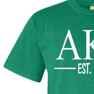 T-shirt vert à manches courtes pour femme avec imprimé graphique de lettres blanches, col rond décontracté, en coton, mode estivale, doux et confortable - Product Image 3