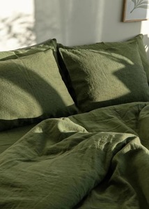 Juego de Funda Nórdica de Lino Malva de 3 Piezas, Ropa de Cama Sólida Lavada con 2 Fundas de Almohada, Suave y Transpirable - Product Image 6
