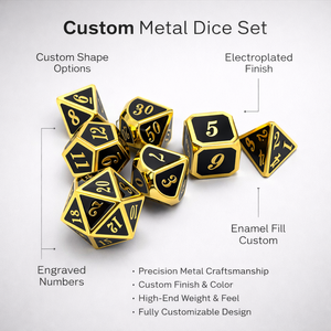 Luxury Polyhedral DND Metal Dice with Zinc Alloy Enamel for Tabletop RPG Roleplaying Games - Product Image 3