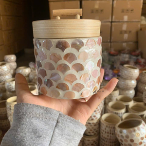 Low MOQ Bamboo Jar <b>Shell</b> Inlay Natural Material Lightweight For Home Use - Product Image 3