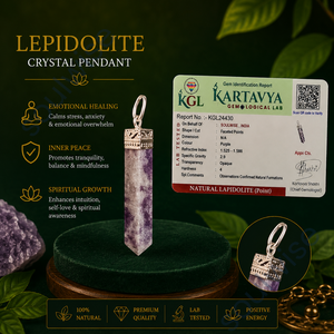 Pendentif crayon en cristal de Lepidolite religieux, forme hexagonale, unisexe - Product Image 4