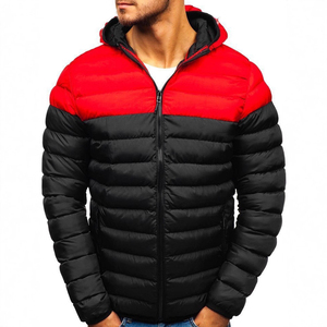 Water-Resistant Eco-Friendly <b>Men</b> <b>Puffer</b> <b>Jacket</b>-Custom Lightweight Windproof <b>Hooded</b> Zipper Knitted Solid Warm Streetwear - Product Image 5