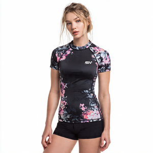 Women Rash Guard Athletic Water Sports <b>Shirt</b> High Performance <b>Compression</b> Gear Flexible Fabric Stylish Workout Apparel Design - Product Image 1