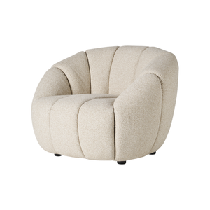Modern Fabric Barrel Lounge Chair With Plush Cushion Solid Back Contemporary Design For Living Room Furniture - Product Image 1