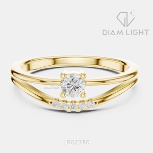 Bague de promesse en or blanc 14 carats avec diamant de laboratoire rond certifié IGI 0,146 carat, couleur F+, clarté VS+, bague de mariage pour femme, cadeau - Product Image 5