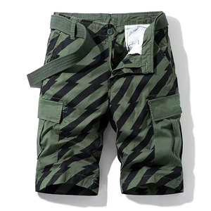 Shorts cargo pour homme, taille mi-haute, respirants, en toile, avec poches, fermeture à cordon, séchage rapide, 100% coton, style décontracté - Product Image 2