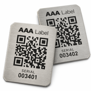 Etiquetas de Seguimiento de Activos Metálicas, Etiquetas de Aluminio con Código QR Personalizado y Números de Serie Secuenciales - Product Image 1