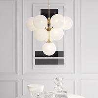 Lustre suspendu en verre artistique moderne fait main avec LED pour villa, escalier, salon, salle à manger