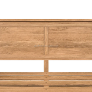 Lit rond en bois massif au design simple et moderne, minimaliste, durable et élégant en teck pour la maison, l'appartement ou la villa - Product Image 4