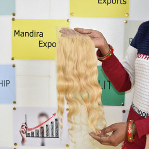 Raw cutícula alineado Genius trama rubia 5*5 cierre Bodywave máquina de cabello doble trama vietnamita virgen templo cabello humano - Product Image 3