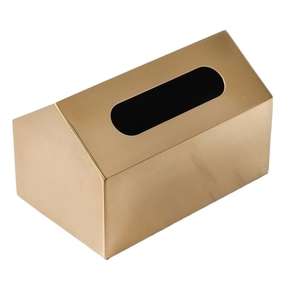 Boîte à mouchoirs en forme de cabane plaquée or - Product Image 1