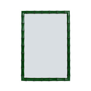 Miroir mural décoratif de qualité commerciale, vert foncé, style laqué brillant en bambou, pour bureau, miroir laqué - Product Image 1