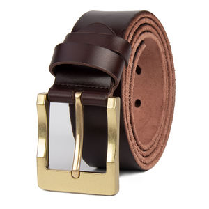 เข็มขัดหนังวัวแท้สไตล์วินเทจแบบสั่งทำพิเศษสำหรับผู้ชาย  รักษ์โลก  หัวเข็มขัดทองแดง  ขายส่งจากโรงงาน - Product Image 5