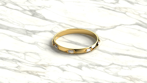 Anillo de Diamantes Baguette de Oro de 18K de Lujo, Anillo de Eternidad con Borde Biselado, Anillo de Boda Apilable, Regalo de Joyería para Mujer - Product Image 3