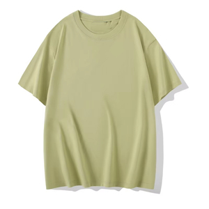 T-shirt en coton gris surdimensionné pour homme, col rond, manches courtes, décontracté, couleur unie, coupe jersey, longueur normale, style tricoté uni - Product Image 4