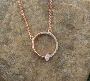 Luxury Rose Gold Plated <b>Ring</b> Necklace for <b>Women</b> Fancy CZ Pendant Necklace <b>Set</b> For Woman Wholesale High Quali - Product Image 3