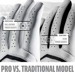 Gants de golf professionnels - Gants de golf en cuir de qualité supérieure - Adhérence maximale - Blanc - Noir - Product Image 4