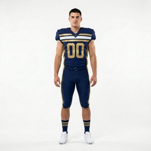 Uniforme de football américain imprimé sur mesure, haute densité, contrôle de l'humidité, 100% polyester avec service de personnalisation du logo et du numéro - Product Image 1