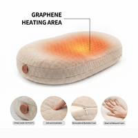 Oreiller en mousse à mémoire de forme chauffant électrique au graphène, rechargeable sans fil, 3 niveaux de température, soutien ergonomique du cou pour le sommeil