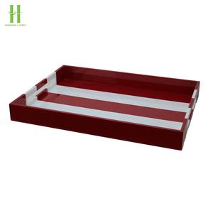 Bandeja de laca decorativa de nuevo producto, bandeja de servicio de barra de lujo pintada a mano de buena calidad, diseño personalizado OEM, MOQ bajo de Vietnam - Product Image 1