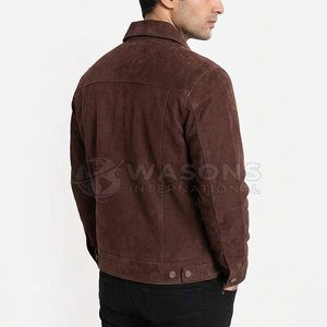 เสื้อแจ็คเก็ตทรัคเกอร์ผู้ชาย Low Moq ดีไซน์เนอร์คุณภาพสูง เสื้อแจ็คเก็ตทรัคเกอร์ผู้ชายสไตล์มินิมอล ผ้าเนื้อเรียบ สวมใส่สบาย รุ่นปี 2026 - Product Image 5