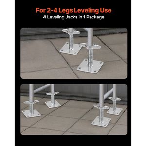 Piedini di Livellamento Regolabili 46,2 cm, Altezza Regolabile, Capacità di Carico 1500 kg, Piedini per Ponteggi a C Solidi, Componenti per Impalcature e Scale - Product Image 3