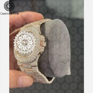 Charm Jewells – montre mécanique de luxe pour hommes, en acier inoxydable, boîtier carré, cadran analogique de 40mm, verre, fermoir papillon, 10 bars, date automatique - Product Image 4