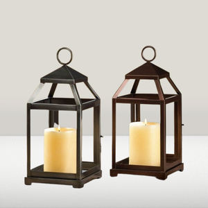 Best Selling Stainless Steel Metal And Glass <b>Set</b> of 2 Pcs <b>Lantern</b> With Black Antique Finished For Wedding Home & Garden Decor - Product Image 6
