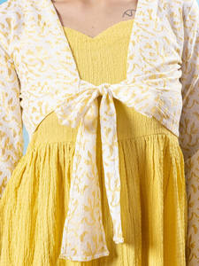 Vestido Formal Midi de Chifón con Bordado Elegante para Mujer, Ideal para Fiestas y Bodas, Exportador Indio - Product Image 4