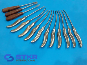 STKR INTERNATIONAL Ensemble de 14 Dissecteurs Chirurgicaux Dentaires Manuels en Acier Inoxydable avec Poignée Moletée Instruments de Classe I - Product Image 2