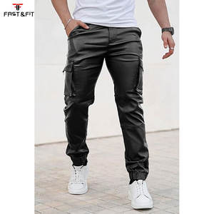 Pantalones Casuales de Hombre, Nuevos, a la Moda, de PU, Cuero Sintético, Impermeables, Ecológicos, Rectos, Venta al Por Mayor OEM - Product Image 2