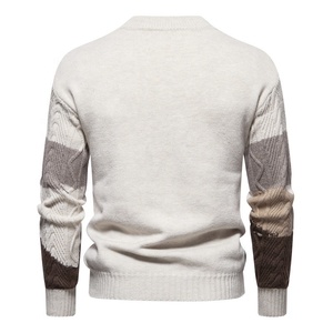 Men's Knitted <b>Pullover</b> <b>Sweater</b> Striped Cable Knit Winter Thick Acrylic Full Sleeve Crew Neck 2026 - Product Image 3