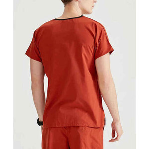 Ensemble de blouses médicales rouges pour hommes, col en V, tissu tissé coton-polyester, pantalon d'uniforme d'hôpital pour usage médical, uniforme médical en coton et polyester - Product Image 6