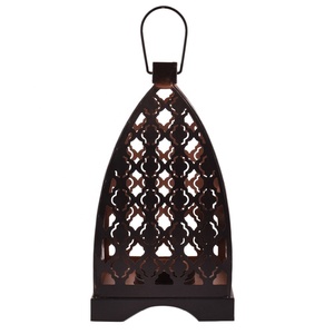 Nouveau design de luxe noir et or chauffe-plat bougeoir en fer bocaux couvercle en métal de noël vases à bougies - Product Image 1