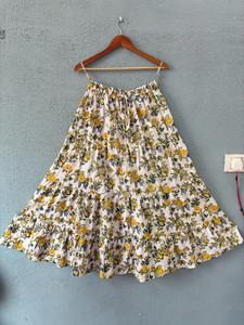 Handmade Block Print Cotton Maxi <b>Skirt</b> Women's Casual Ethnic <b>Summer</b> Dress Elastic Waist Breathable Nonwoven Long <b>Summer</b> Ethnic - Product Image 6