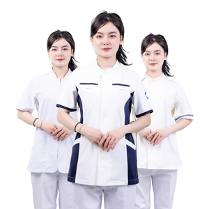เสื้อโค้ทเอวเอวผ้าคอตตอนแขนสั้นสำหรับผู้หญิงเสื้อทางการแพทย์จากญี่ปุ่น - Product Image 3