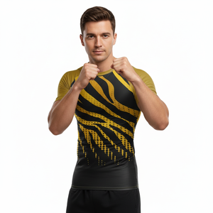เสื้อรัดกล้ามเนื้อแขนสั้นสำหรับออกกำลังกายแบบซับลิเมชั่นประสิทธิภาพสูง โรงงานผู้ผลิต - Product Image 4