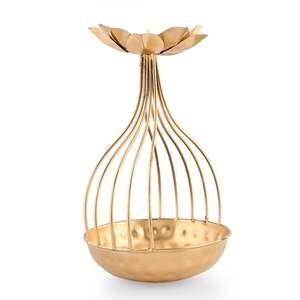 Portavelas de Metal con Base de Cuenco Urli para Decoración de Diwali, Soporte Decorativo para Velas Flotantes para Mesa del Hogar - Product Image 5
