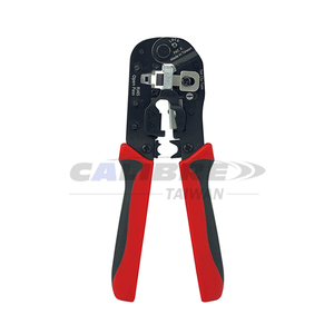TAIWAN CALIBRE 8P Open Pass and Shielded Tail Clip (External Ground) Modular Plug Crimping Pliers - Product Image 1