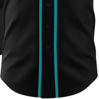 Maillot de baseball personnalisé pour homme, noir, rose, bleu sarcelle, col en V boutonné, écologique, respirant, léger, pour tournois sportifs