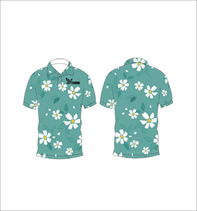 เสื้อโปโลลายดอกเดซี่แบบกำหนดเอง ซับเหงื่อ แห้งเร็ว แขนสั้น เหมาะสำหรับกอล์ฟ ลำลอง แฟชั่นฤดูร้อน - Product Image 3