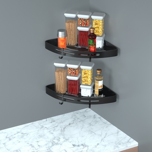 2 pz in alluminio per doccia ad angolo mensola a parete scaffali per bagno wc cucina dormitorio - Product Image 3
