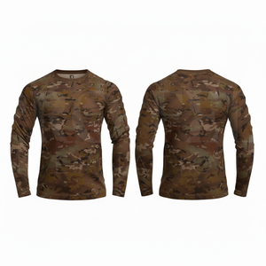 100% Polyester Long Sleeve Crew Neck Breathable Quick Dry High Performance <b>Top</b> Outdoor Training Sports Workwear Apparel T Shirt - Product Image 3