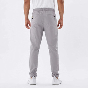 Pantalon Oxford en coton beige pour homme, coupe droite, taille mi-haute, fermeture boutonnée, décontracté, léger, respirant, poches latérales, idéal pour l'été - Product Image 2