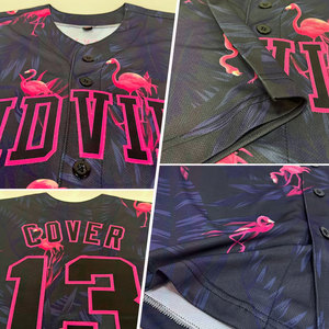 Custom 3D Pattern Hawaii Flamingo Authentic <b>Baseball</b> Jersey Personalized Sublimation Printing Custom Logo Design Color - Product Image 2