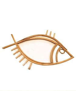 Miroir mural en rotin en forme de poisson décoratif en bambou pour salon, chambre à coucher, entrée, décoration murale naturelle tissée à la main - Product Image 4